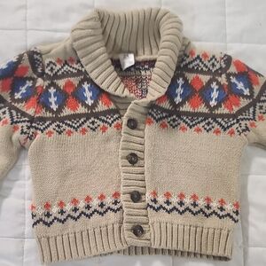 Carter's Beige Patterned Kids Sweater